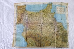 Band of Brothers Film Prop: Silk Map of northern France